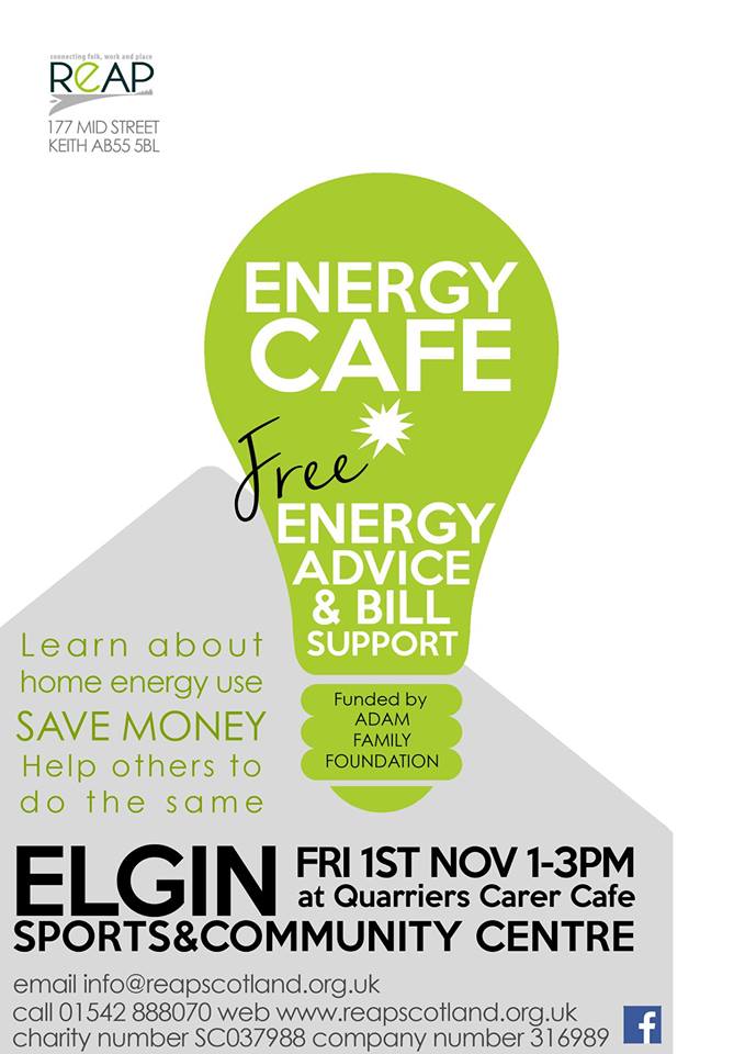 Quarriers Carer Cafe - Energy Cafe (Elgin) @ Elgin Community Centre